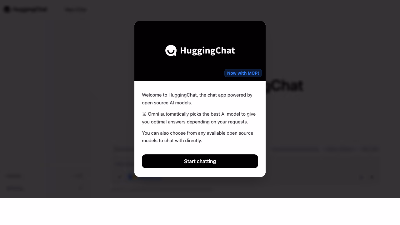 HuggingChat screenshot