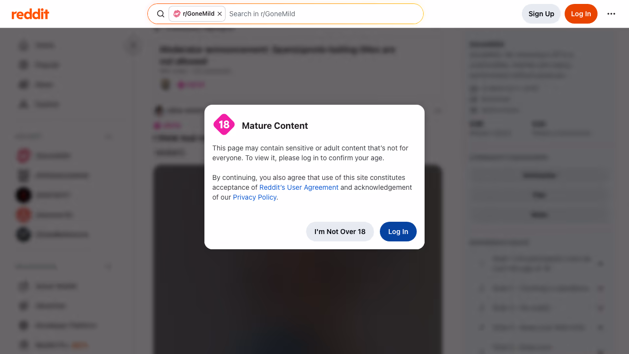 r/GoneMild subreddit screenshot