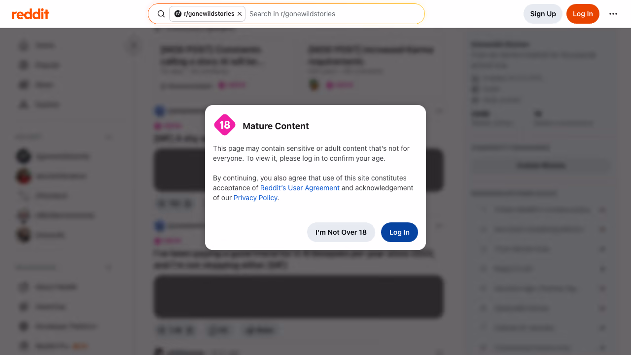 r/gonewildstories subreddit screenshot