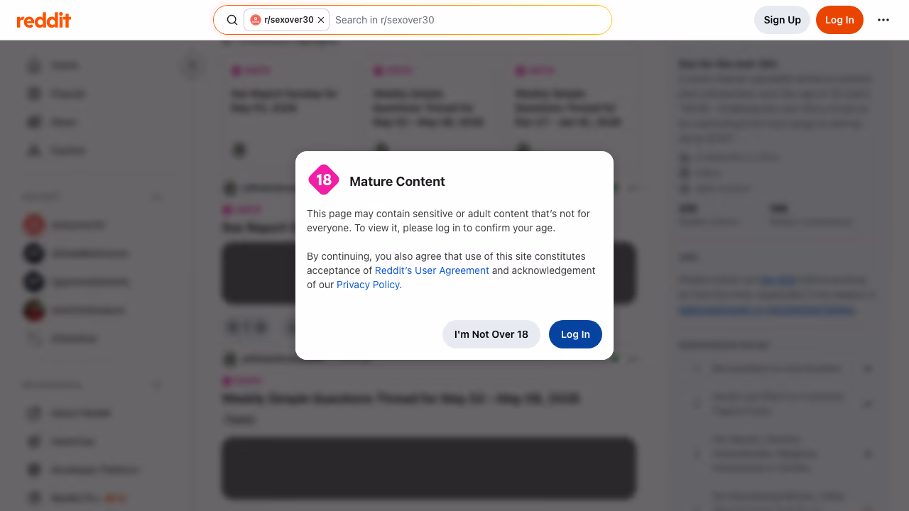 r/sexover30 subreddit screenshot