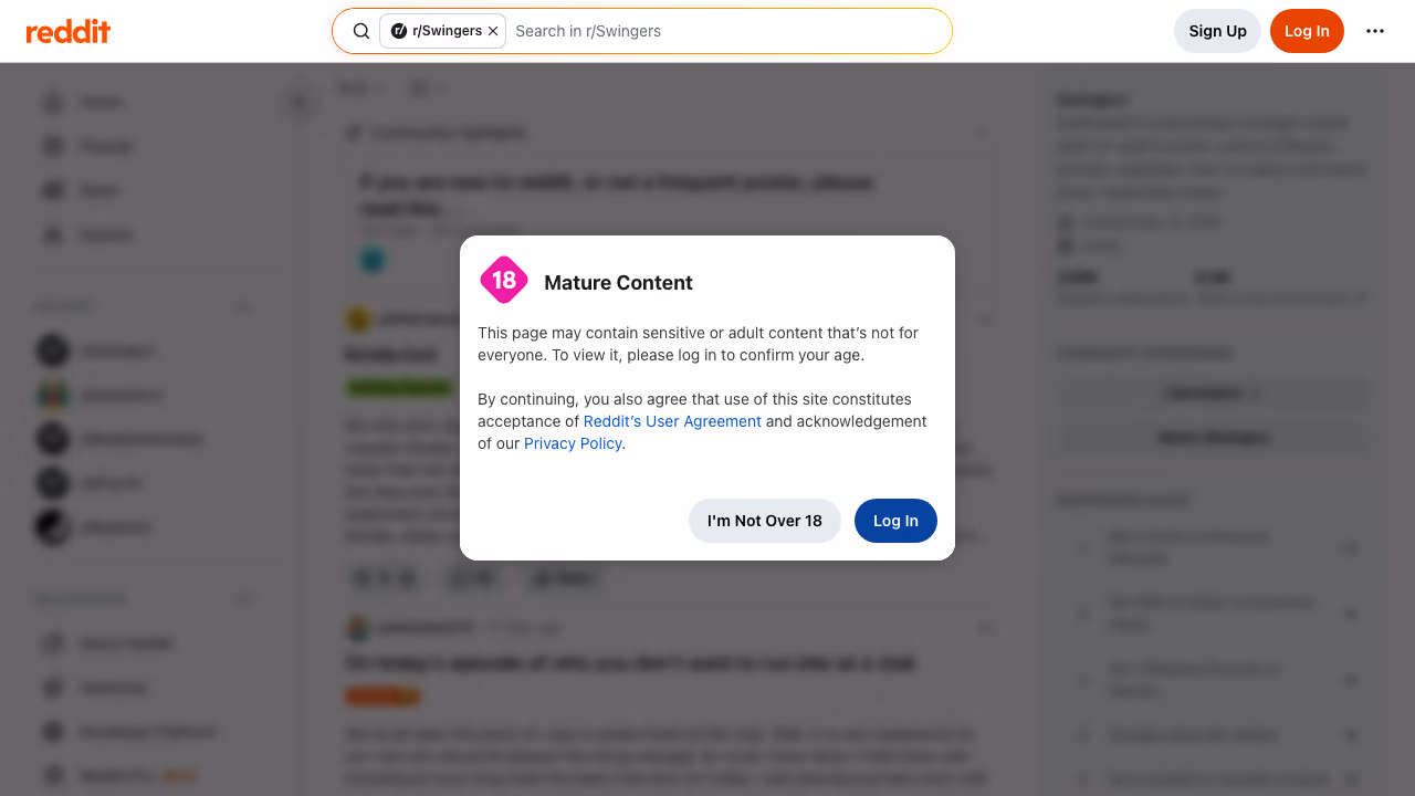 r/Swingers subreddit screenshot