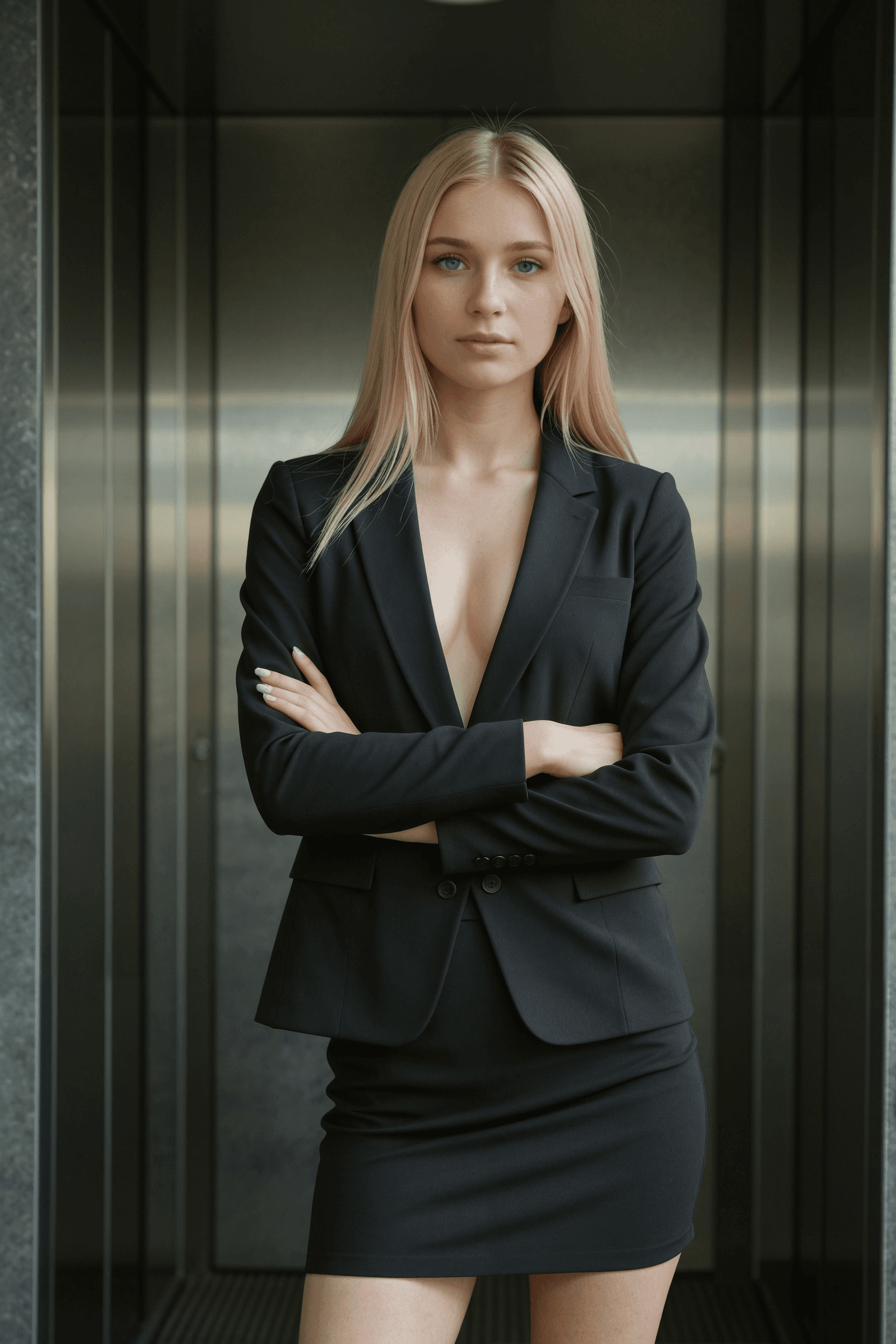 Astrid's Elevator Exposure Climax