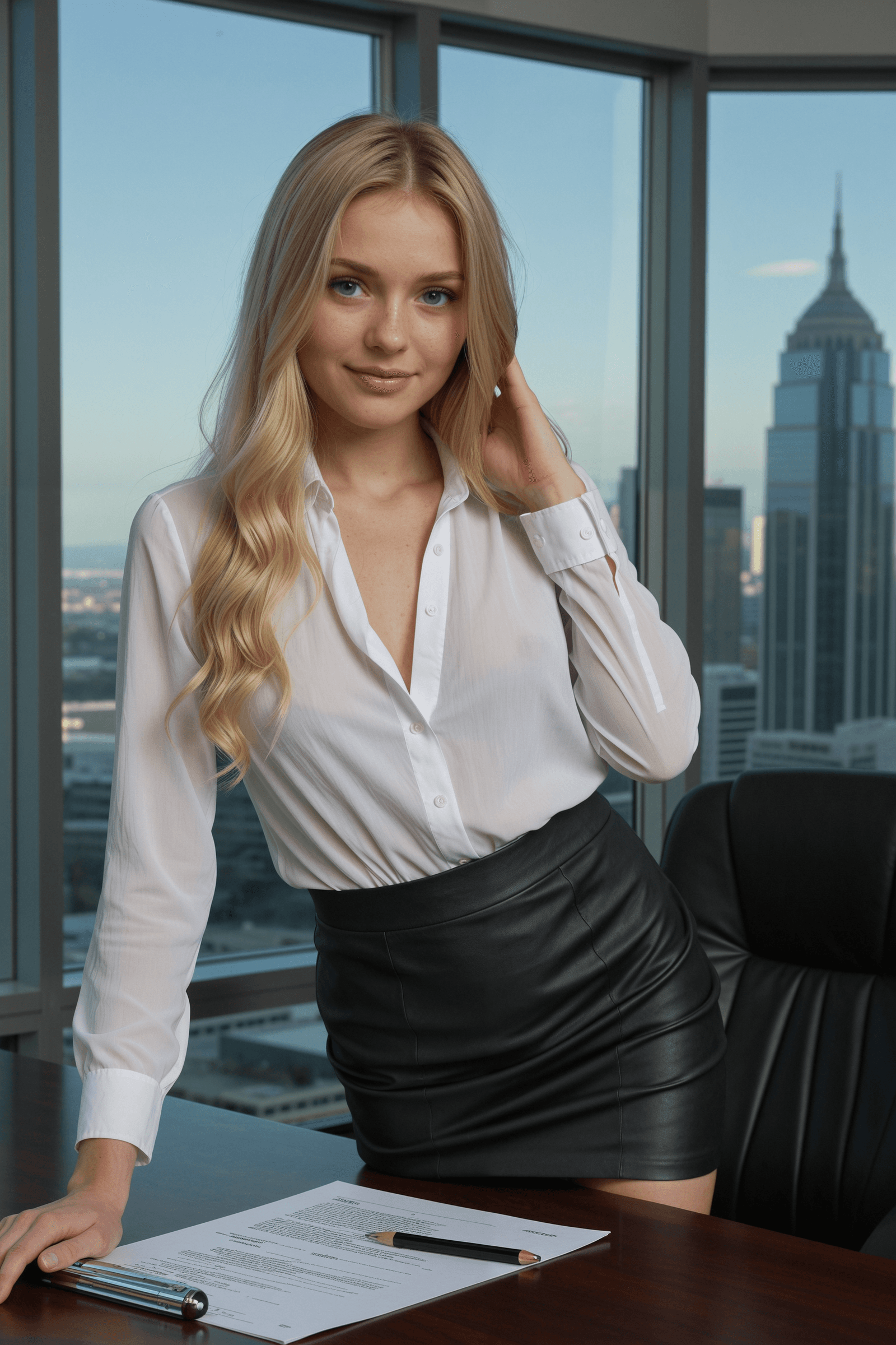 Sophia's Charged Boardroom Blaze
